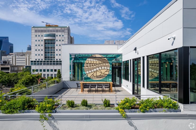 Rooftop terrace with skyline views
